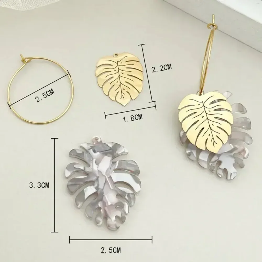 Leaf‎ Stainless Steel Earrings 14k GOLD PLATED